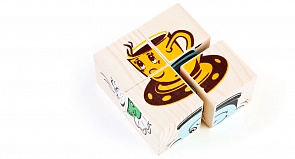 Набор из 4-х кубиков - Посуда из серии Собери картинку (Томик, 3333-4 ТОМИКsim)